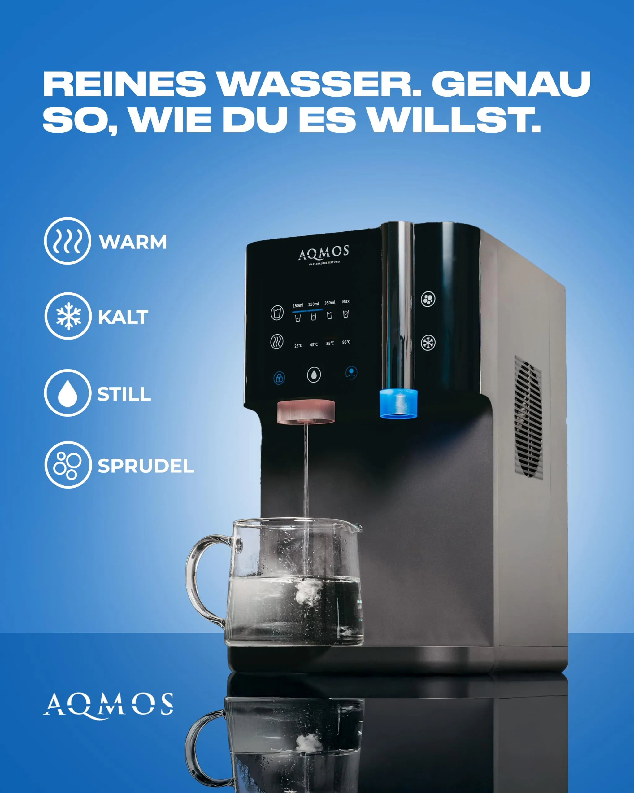 Vista 2 de Aqmos Drinking Dispensador con Gas, Frío y Caliente, Ósmosis Inversa