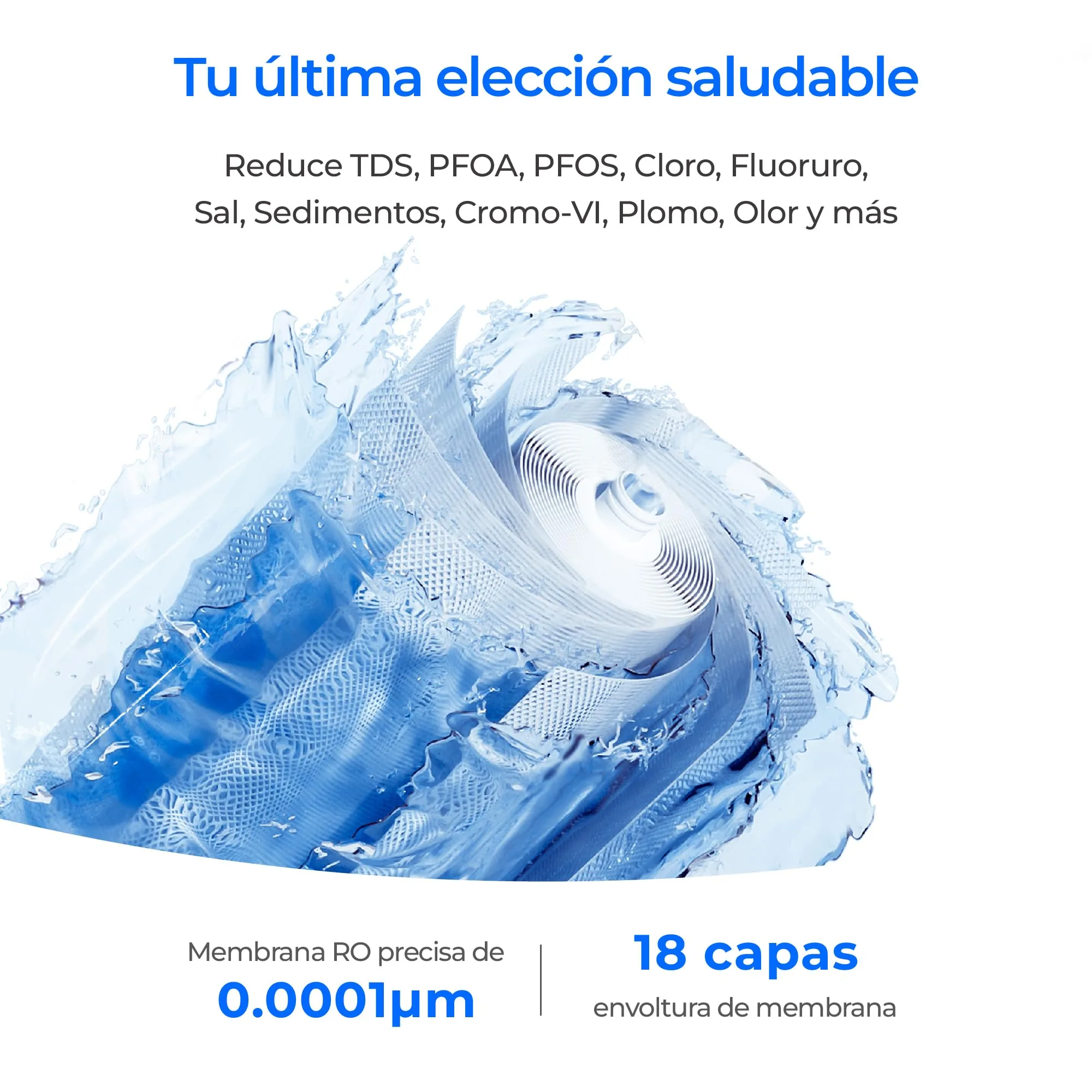 Vista 4 de Waterdrop X16 Sistema RO Alcalino con Minerales pH+, 11 Etapas