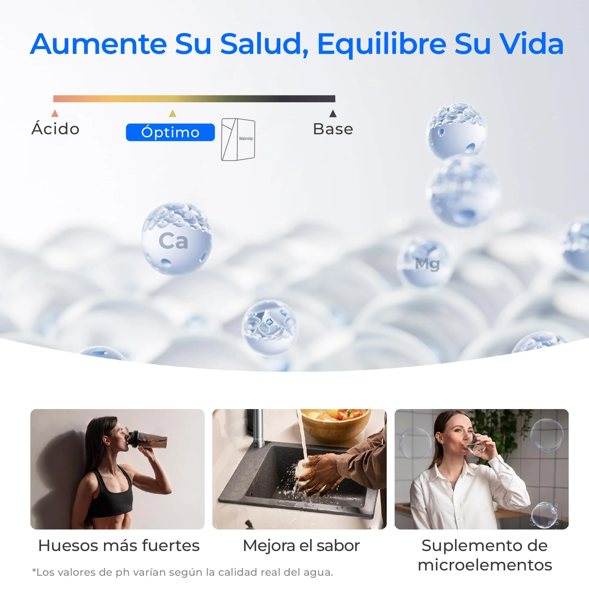 Vista 5 de Waterdrop X16 Sistema RO Alcalino con Minerales pH+, 11 Etapas